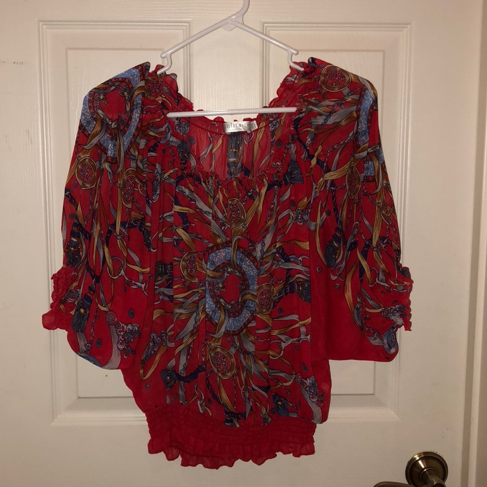 Red Patterned blouse